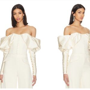 Chic Off-Shoulder Cream Blouse